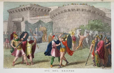 Das Bronzezeitalter oder Eta del Bronzo, Buch I, Illustration aus Ovids Metamorphosen, Florenz, 1832